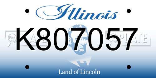 K807057 Illinois License Plate