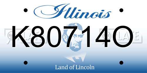 K80714O Illinois License Plate