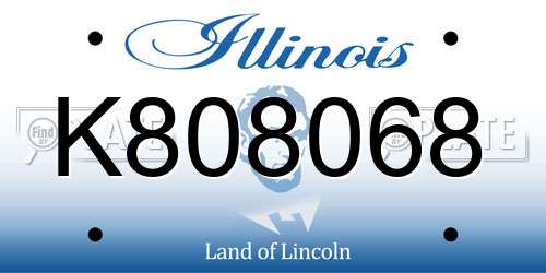 K808068 Illinois License Plate