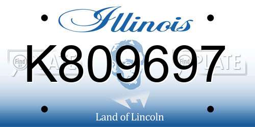 K809697 Illinois License Plate