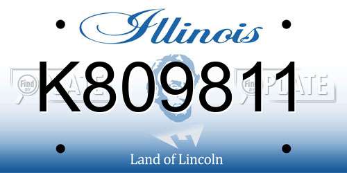 K809811 Illinois License Plate