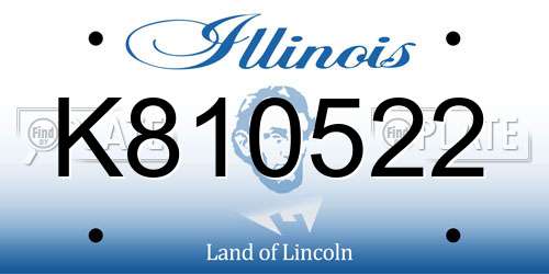 K810522 Illinois License Plate