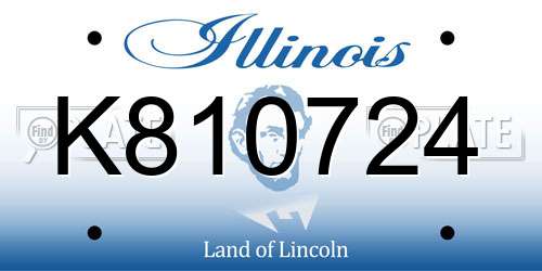 K810724 Illinois License Plate