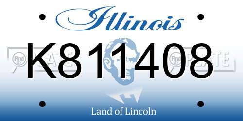 K811408 Illinois License Plate