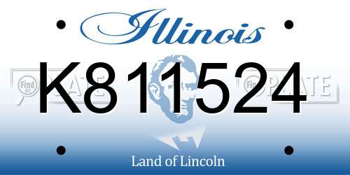 K811524 Illinois License Plate