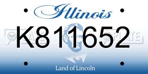 K811652 Illinois License Plate