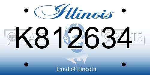 K812634 Illinois License Plate