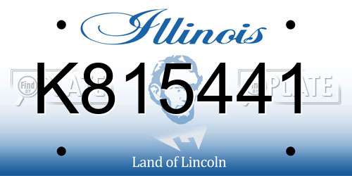 K815441 Illinois License Plate