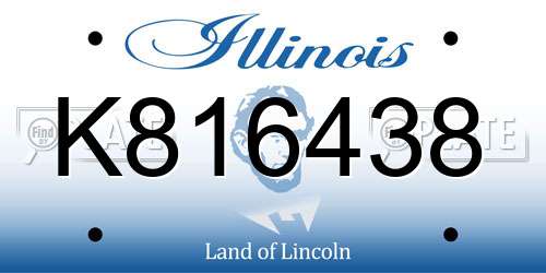 K816438 Illinois License Plate