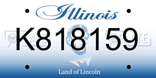 K818159 Illinois License Plate
