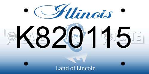 K820115 Illinois License Plate