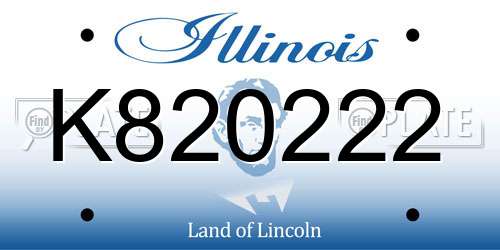 K820222 Illinois License Plate