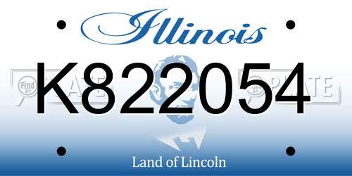 K822054 Illinois License Plate