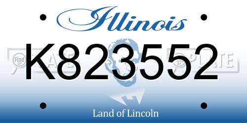 K823552 Illinois License Plate