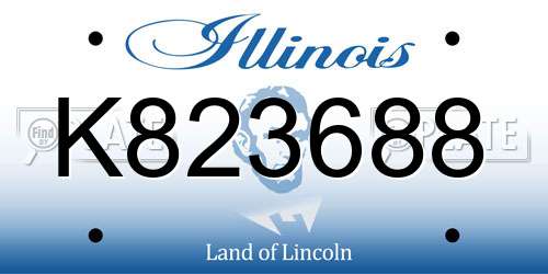 K823688 Illinois License Plate