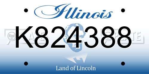 K824388 Illinois License Plate