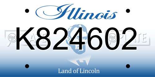 K824602 Illinois License Plate