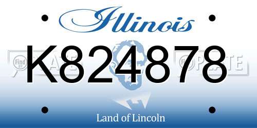 K824878 Illinois License Plate