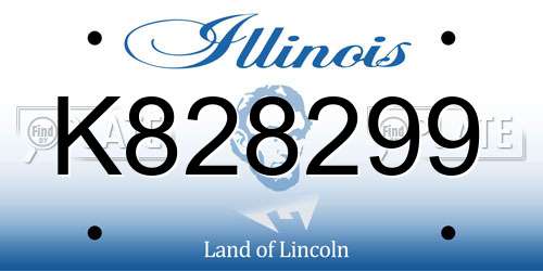 K828299 Illinois License Plate