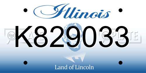 K829033 Illinois License Plate