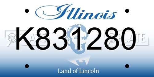 K831280 Illinois License Plate