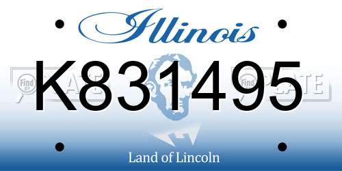 K831495 Illinois License Plate