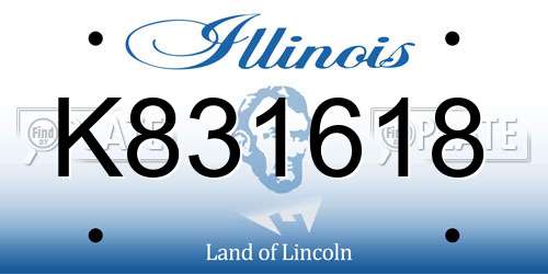 K831618 Illinois License Plate