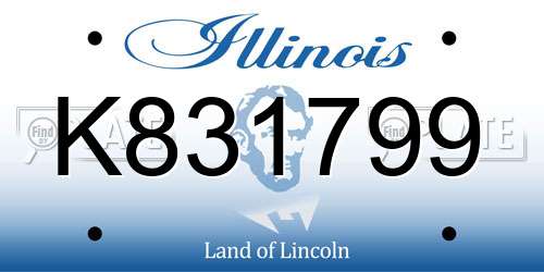K831799 Illinois License Plate