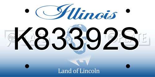 K83392S Illinois License Plate
