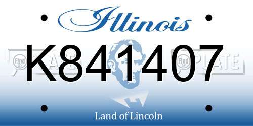 K841407 Illinois License Plate