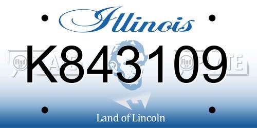 K843109 Illinois License Plate