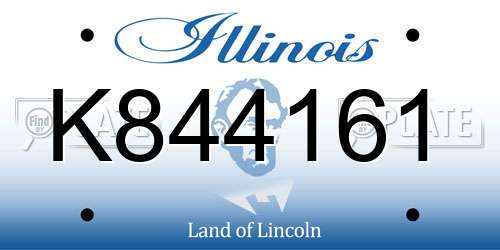 K844161 Illinois License Plate