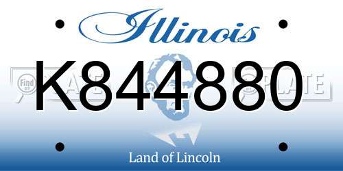 K844880 Illinois License Plate