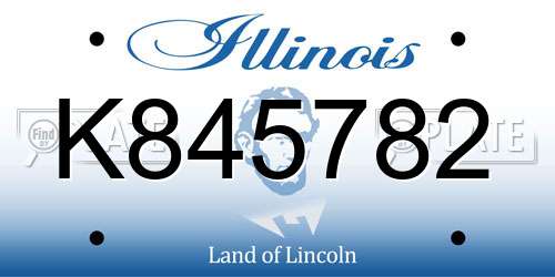 K845782 Illinois License Plate