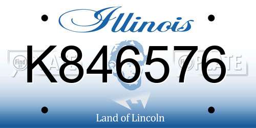 K846576 Illinois License Plate