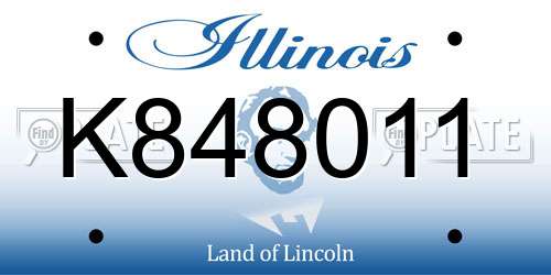 K848011 Illinois License Plate