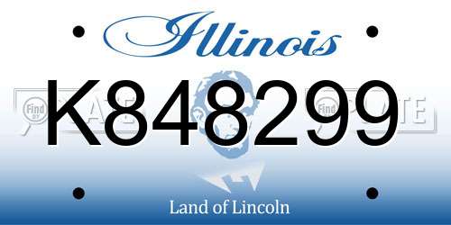 K848299 Illinois License Plate