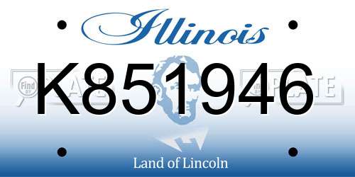 K851946 Illinois License Plate