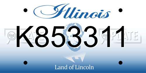 K853311 Illinois License Plate