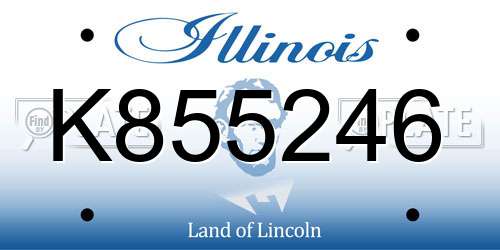 K855246 Illinois License Plate
