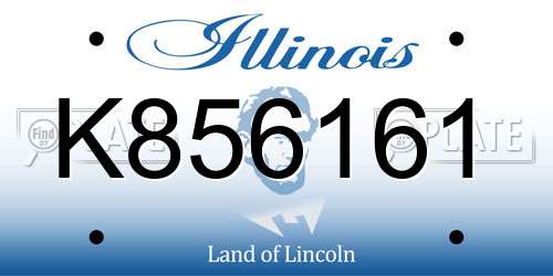 K856161 Illinois License Plate
