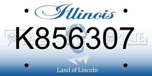 K856307 Illinois License Plate