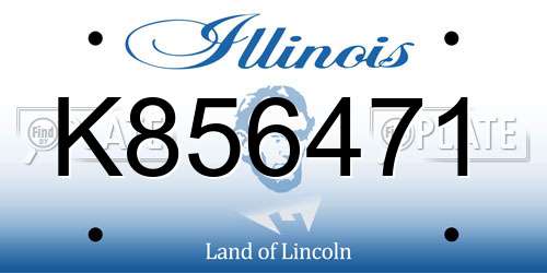 K856471 Illinois License Plate