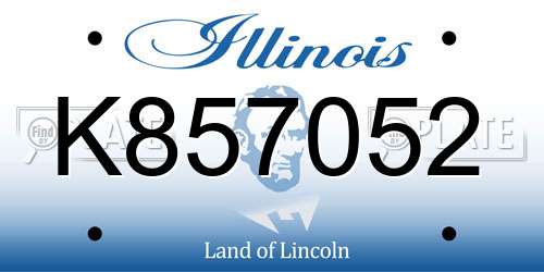 K857052 Illinois License Plate