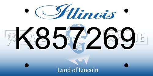 K857269 Illinois License Plate