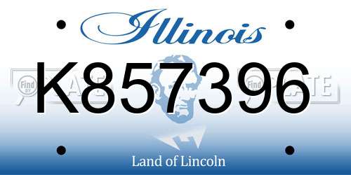 K857396 Illinois License Plate