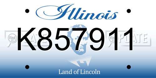 K857911 Illinois License Plate