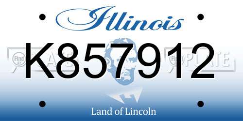 K857912 Illinois License Plate