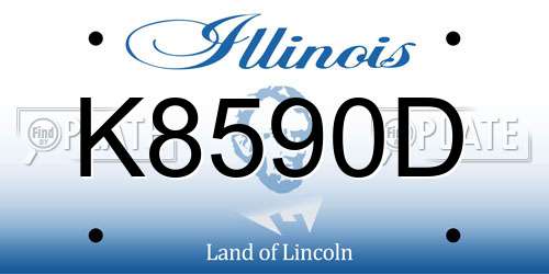K8590D Illinois License Plate