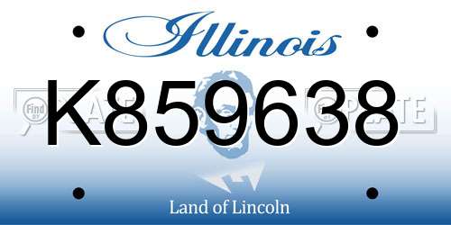 K859638 Illinois License Plate